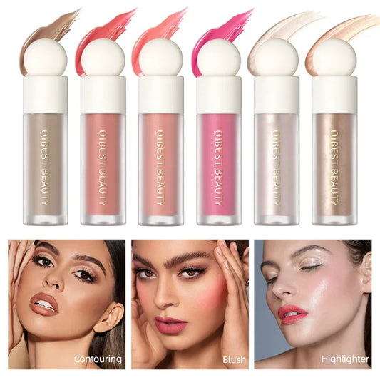 Liquid contour, blush, highlight